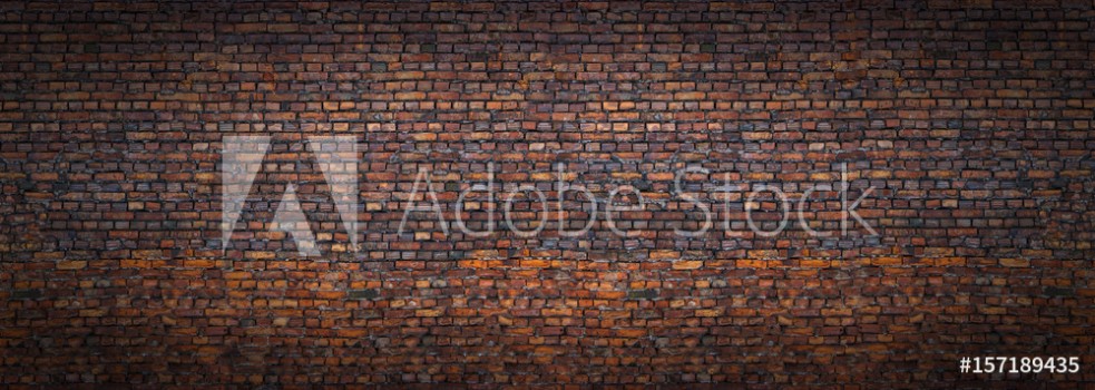 Picture of grunge brick wall old brickwork panoramic view